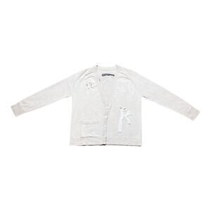 Raquel Allegra Merino Wool Cardigan Cotton Crochet Joshua Tree Rabbit Size 0/XS